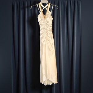 Morgan & Co. Elegant Cream Halter Dress